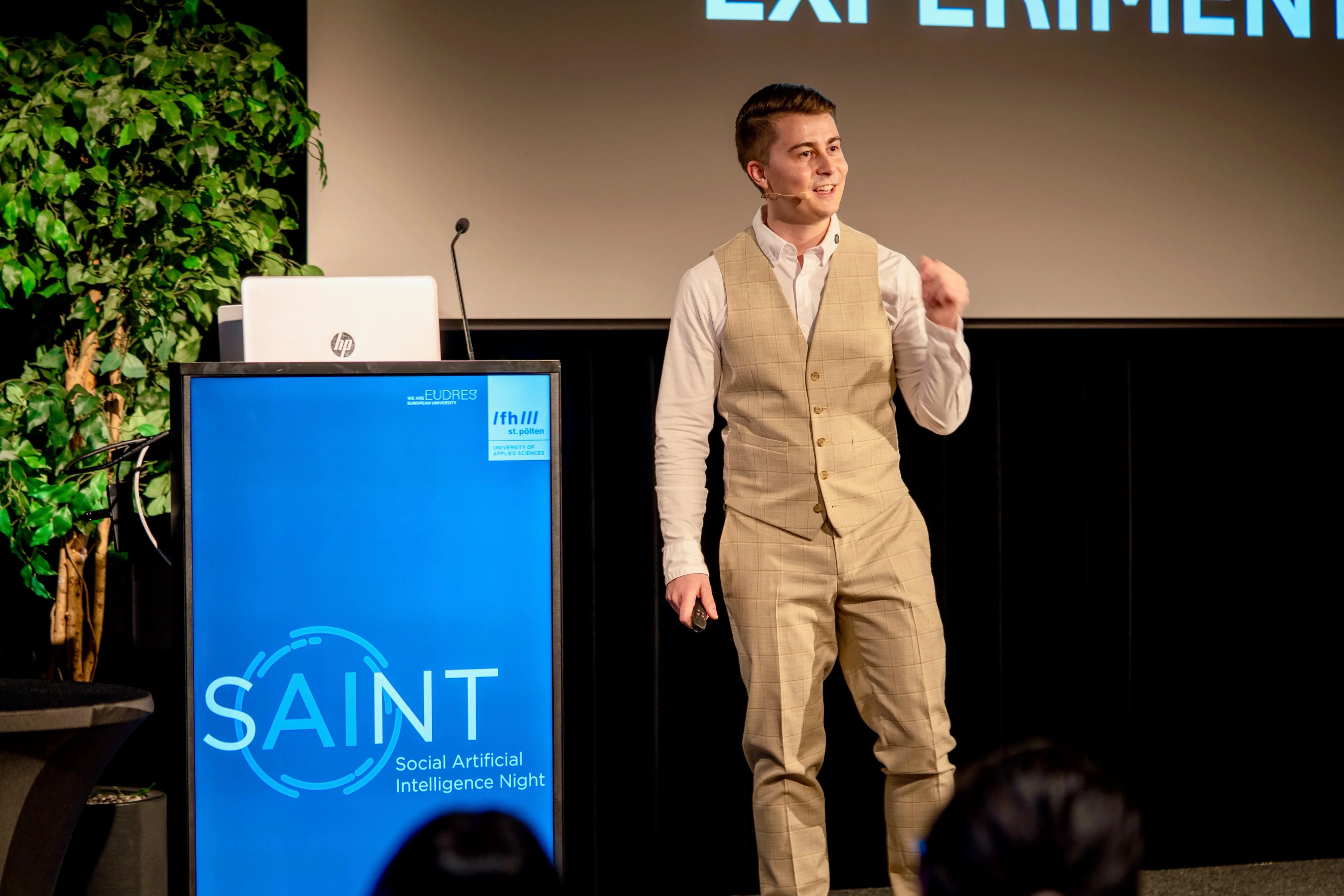 Michael presenting about AI in Education